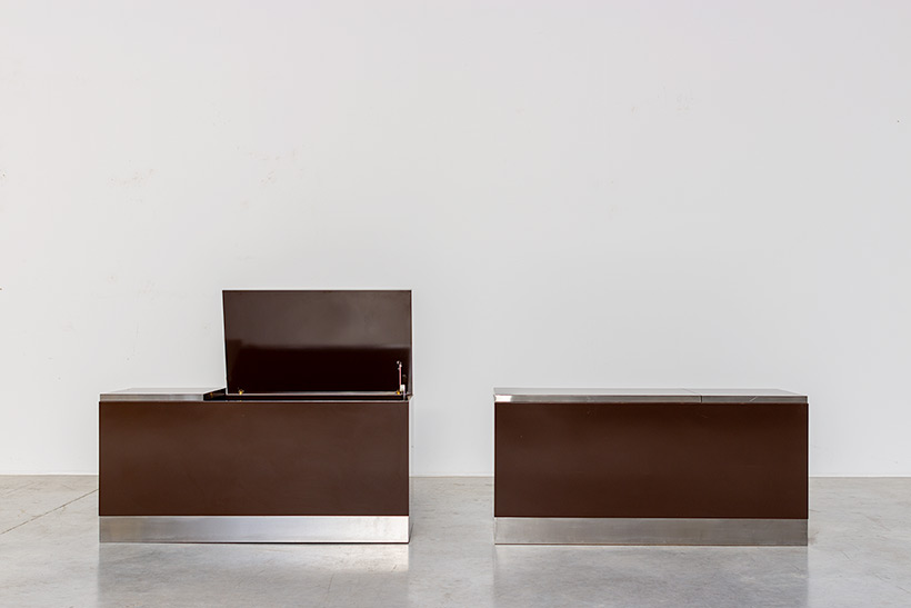 Pair modernist storage boxes attributed to Willy Rizzo 1970 img 8
