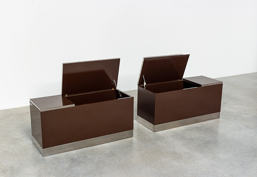 Pair modernist storage boxes attributed to Willy Rizzo 1970 img 9