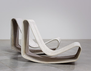 Pair modernist Willy Guhl lounge loop chairs Eternit AG 1954 Switzerland