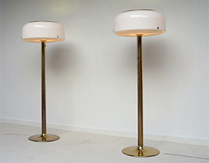 Pair of brass floor lamps Anders Pehrson Atelier Lyktan