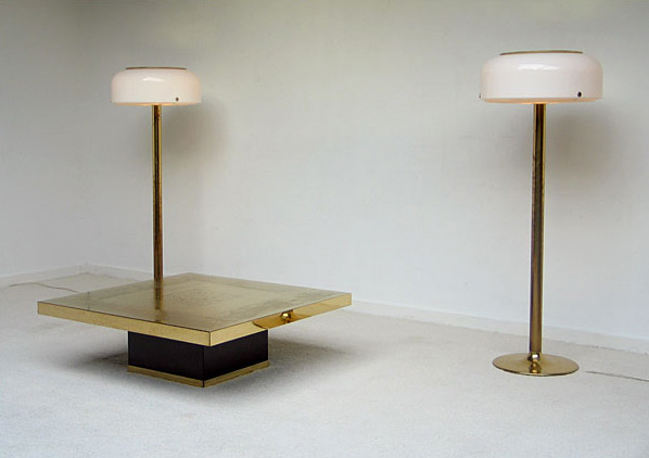 Pair of brass floor lamps Anders Pehrson Atelier Lyktan