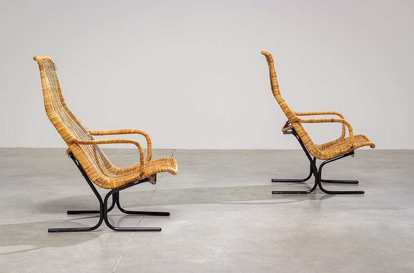 Pair rattan lounge chairs Dirk van Sliedregt for Gebr. Jonkers 1960 img 5