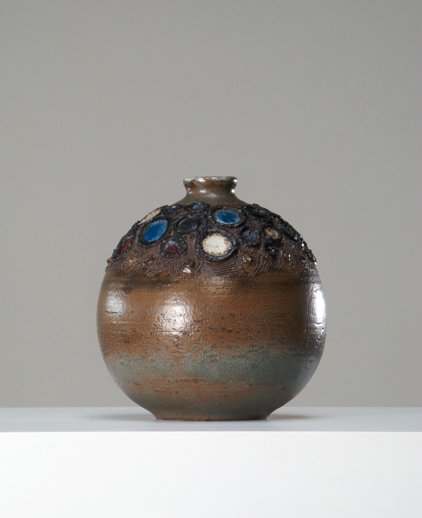Perignem round shaped vase Belgian Ceramic