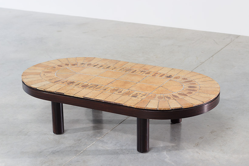 Roger Capron Garrigue oval low cocktail table img 3