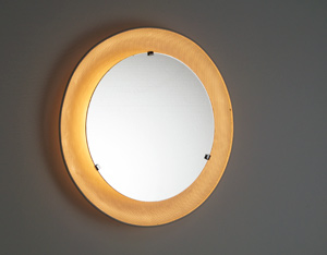 Round metal perforated mirror with backlight 1950