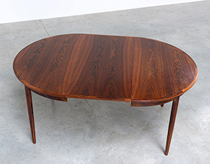 Scandinavian modernist dining table with Brazilian rosewood