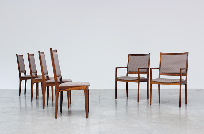 Scandinavian modernist rosewood set of six dining chairs Denmark 1960 img 10