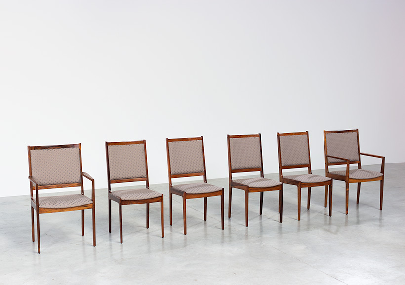 Scandinavian modernist rosewood set of six dining chairs Denmark 1960 img 3