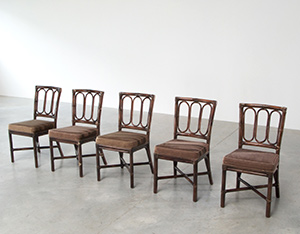 Set of five Vintage McGuire Bamboo chairs Jules Wabbes
