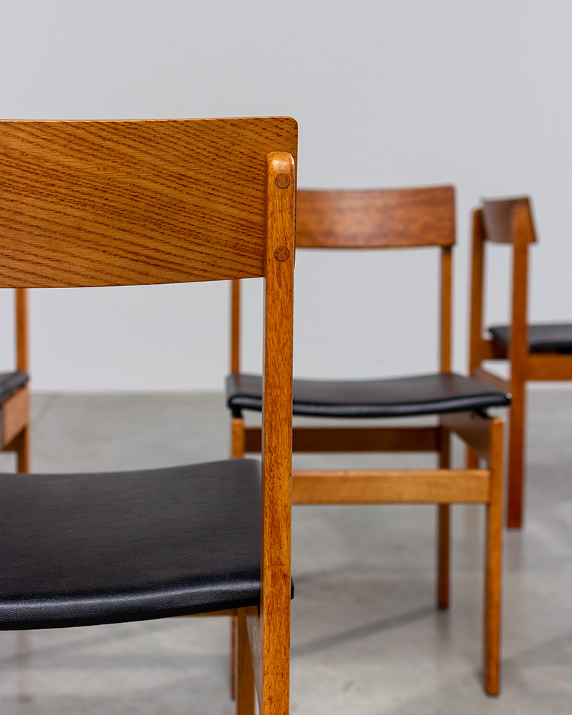 Set of six modernist dining chairs Van den Berghe-Pauvers Ghent Belgium 1960