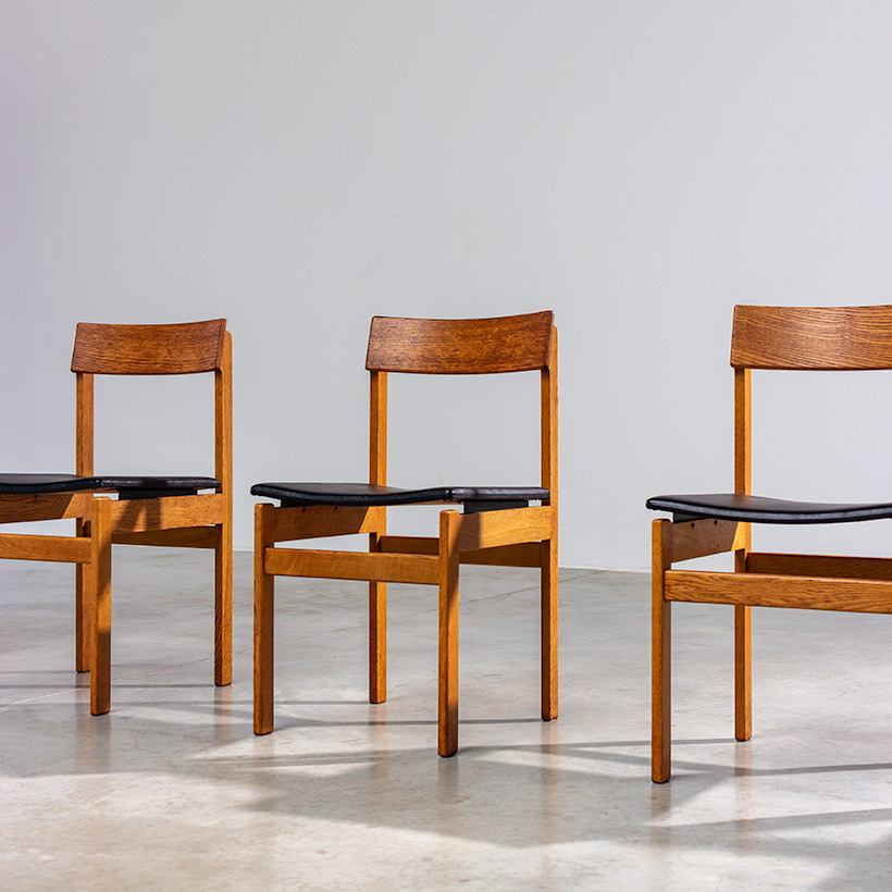 Set of six modernist dining chairs Van den Berghe-Pauvers Ghent Belgium 1960 img 4