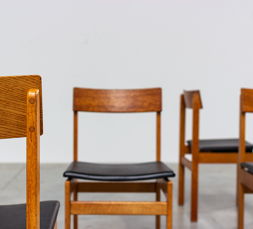 Set of six modernist dining chairs Van den Berghe-Pauvers Ghent Belgium 1960 img 9