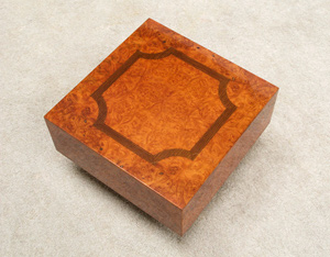 Square burl wood side table