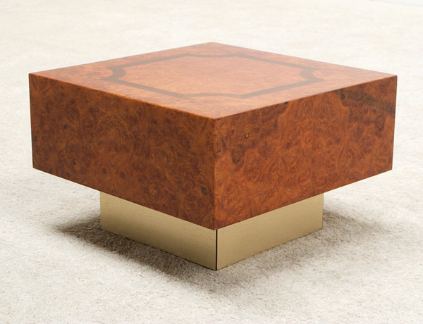 Square burl wood side table img 7