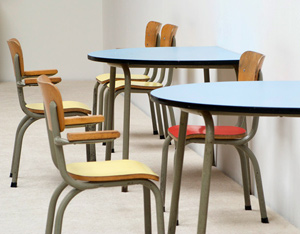 Tubax school tables with 6 chairs for children
