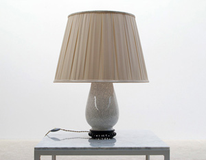 White ivory ceramic table lamp
