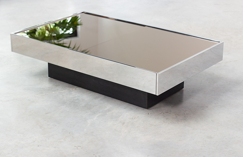 Willy Rizzo coffee table with dry bar Cidue 1970 img 10