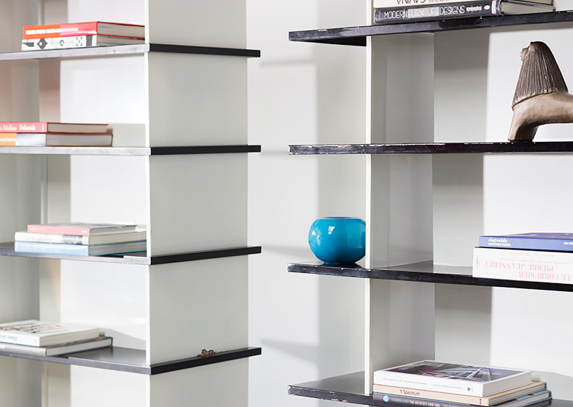 Wim Rietveld pair bookcases shelving units room divider for De Bijenkorf img 11