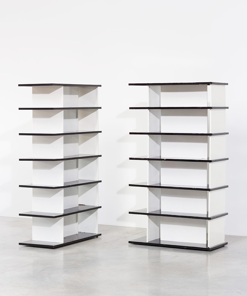 Wim Rietveld pair bookcases shelving units room divider for De Bijenkorf